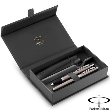 Набор Parker (Паркер) IM Stainless Steel CT M из шариковой и перьевой ручек и чехла