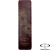 2023018_LE24 Чехол Parker (Паркер) Dragon Special Edition из натуральной кожи Monochrome Brown с золотым тиснением