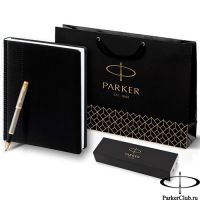 1931663MAL Набор Parker (Паркер) IM Core Brushed Metal GT из ручки-роллера и ежедневника недатированного