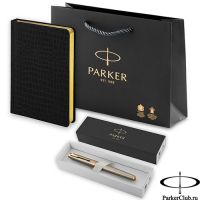193349_41663 Набор Parker (Паркер) IM Core Brushed Metal GT из ручки-роллера и ежедневника недатированного А5