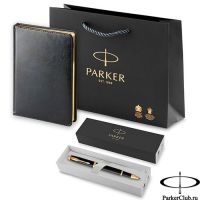 1931659MAL4 Набор Parker (Паркер) IM Black GT из ручки-роллера и ежедневника недатированного