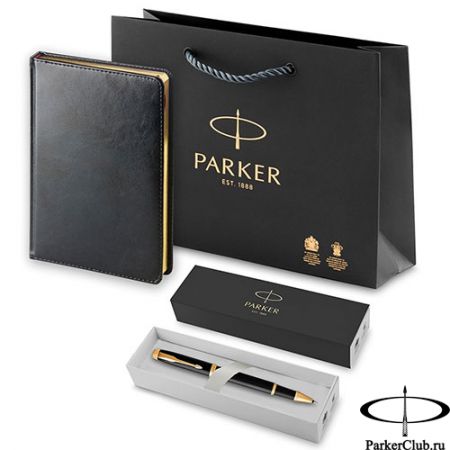 Набор Parker (Паркер) IM Black GT из ручки-роллера и ежедневника недатированного