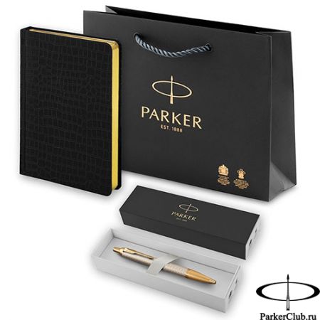 193349_41687 Набор Parker (Паркер) IM Premium Warm Silver GT из шариковой ручки и ежедневника недатированного