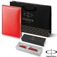 2143128_083650 Набор Parker (Паркер) IM Premium Red GT из перьевой ручки и ежедневника недатированного