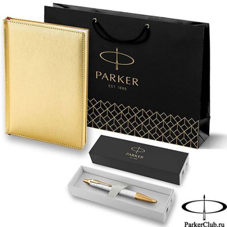 2143128_113643 Набор Parker (Паркер) IM Premium K318 Pearl GT из шариковой ручки и ежедневника недатированного
