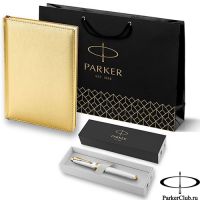 2143128_113646 Набор Parker (Паркер) IM Premium Pearl GT из ручки-роллера и ежедневника недатированного