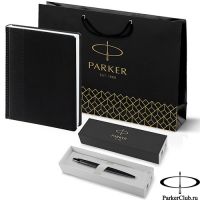 212_2645302753 Набор Parker (Паркер) Jotter XL SE20 Monochrome Black из шариковой ручки и ежедневника черного цвета