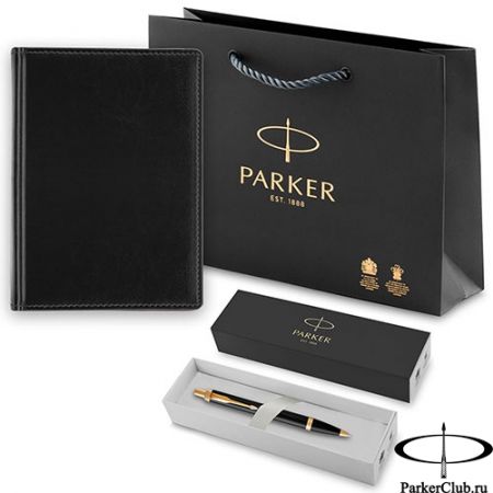 MAL-1931666 Набор Parker (Паркер) IM Metal Black GT из шариковой ручки и ежедневника недатированного черного цвета