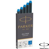 1950383 Синие неводостойкие картриджи Parker (Паркер) Quink Cartridges Washable Blue 5 шт