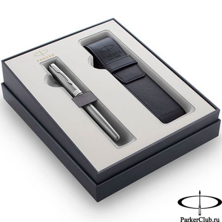 Подарочный набор Parker (Паркер) Sonnet Stainless Steel CT из перьевой ручки и чехла