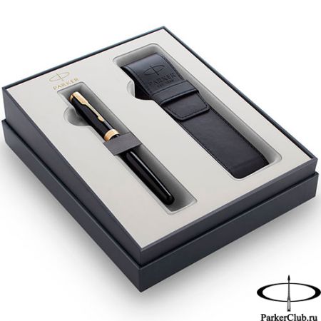 Подарочный набор Parker (Паркер) Sonnet Black GT из перьевой ручки и чехла
